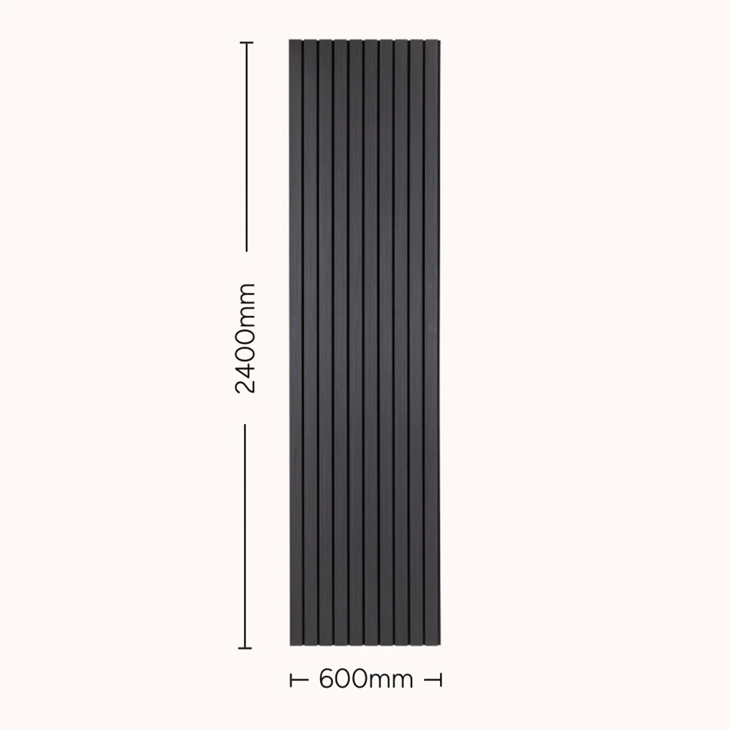 Premium Black Acoustic Wall Panel with Slatted Finish