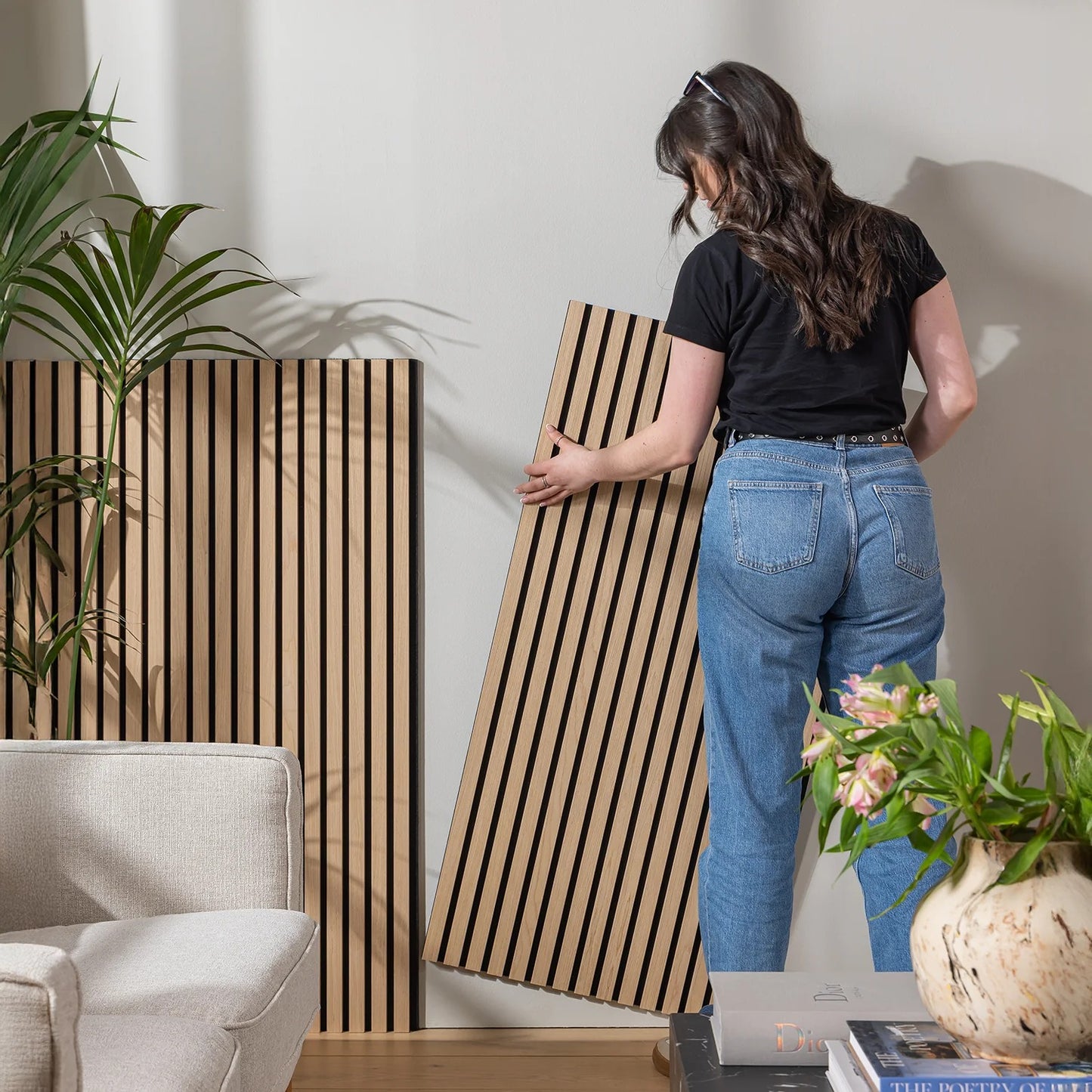 SlatWall Acoustic Walnut Panel