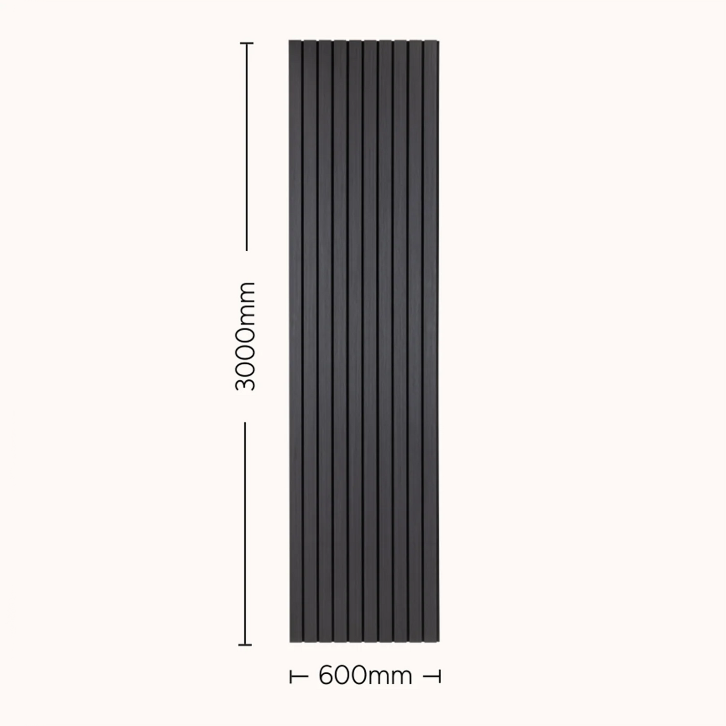 Premium Black Acoustic Wall Panel with Slatted Finish