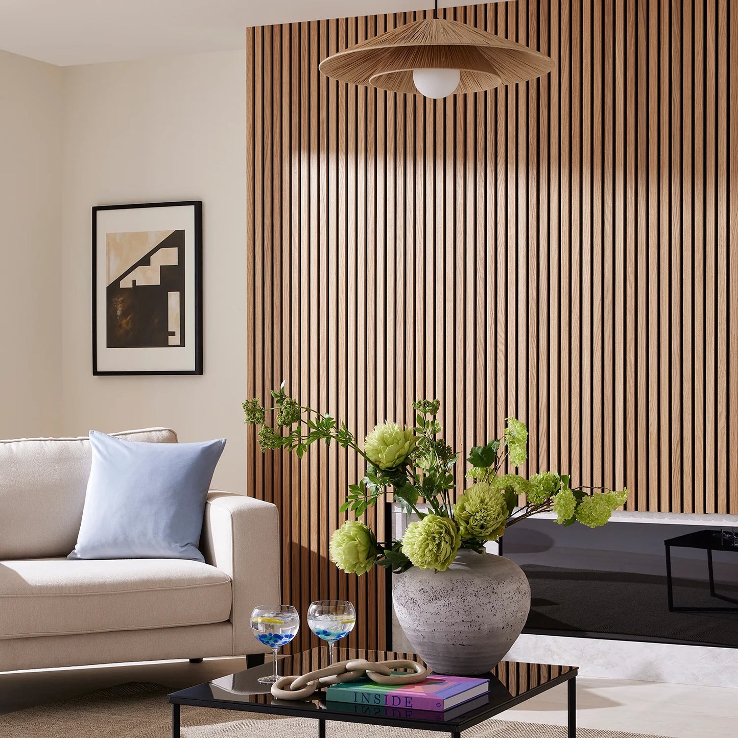 Premium Black Acoustic Wall Panel with Slatted Finish
