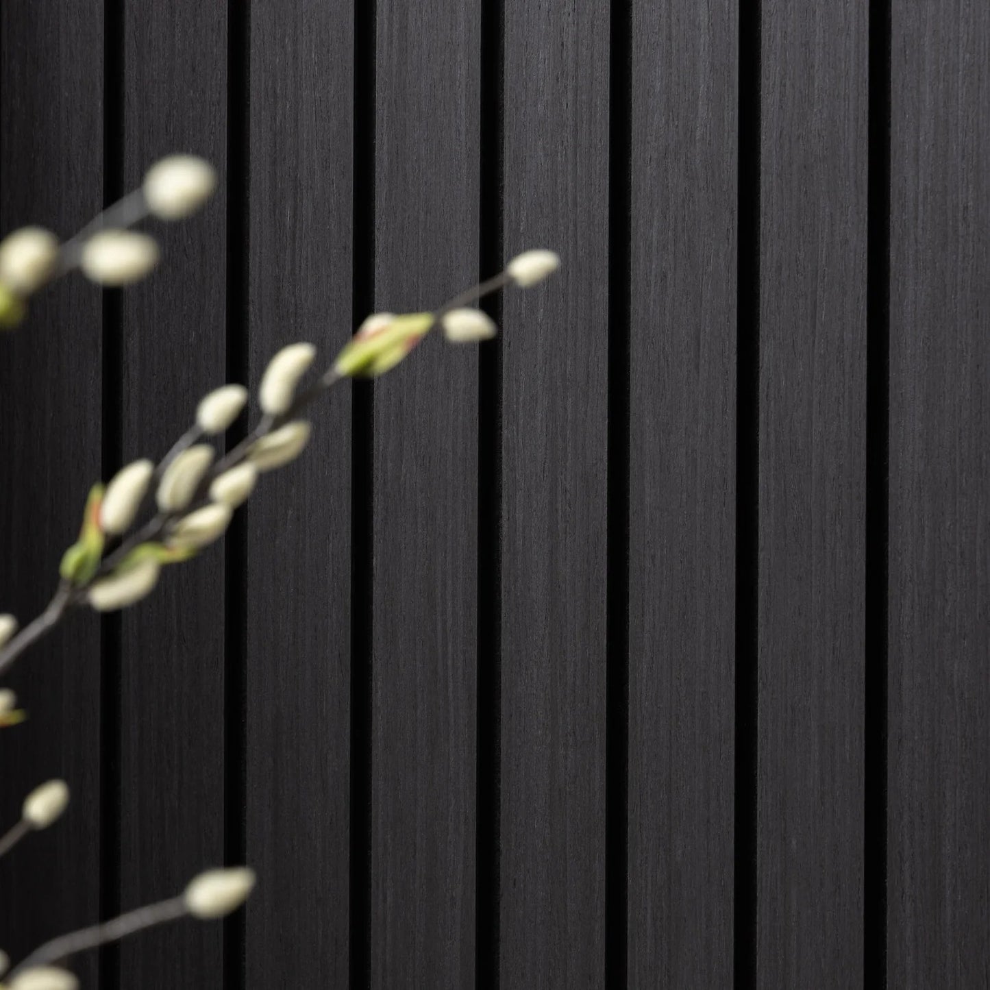 Premium Black Acoustic Wall Panel with Slatted Finish