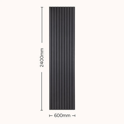 Premium Black Acoustic Wall Panel with Slatted Finish