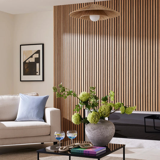 Premium Black Acoustic Wall Panel with Slatted Finish